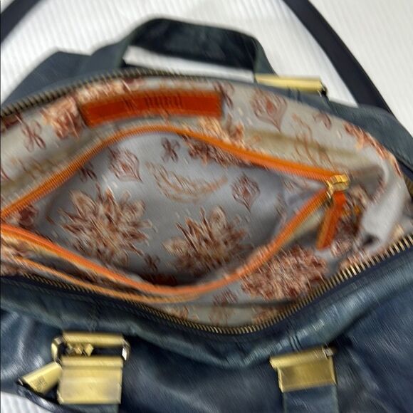 Vintage HOBO Derby Navy Blue Calf Skin Leather Handbag - Picture 11 of 14